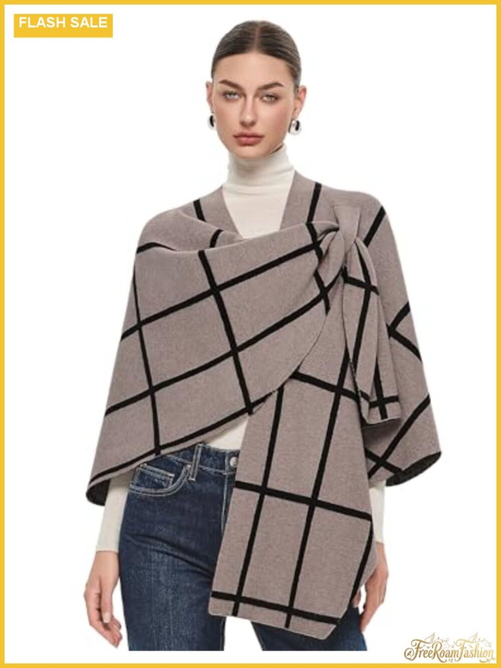 Women's Knit Poncho Cape Wrap Shawl Viscose Blend